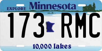 MN license plate 173RMC