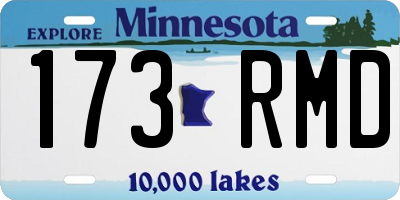 MN license plate 173RMD