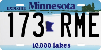 MN license plate 173RME