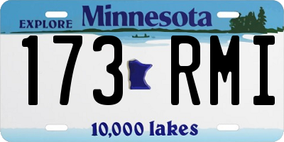 MN license plate 173RMI