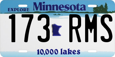 MN license plate 173RMS