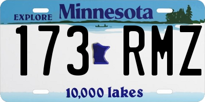 MN license plate 173RMZ