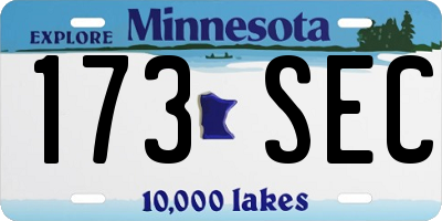 MN license plate 173SEC