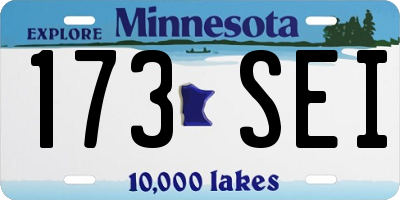 MN license plate 173SEI