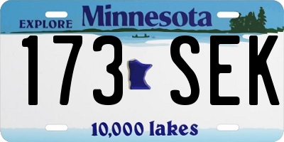 MN license plate 173SEK