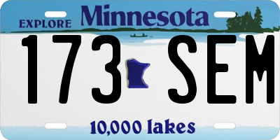 MN license plate 173SEM