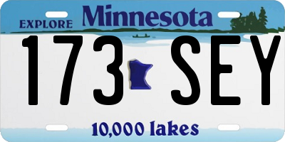 MN license plate 173SEY