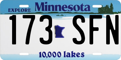 MN license plate 173SFN