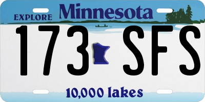 MN license plate 173SFS