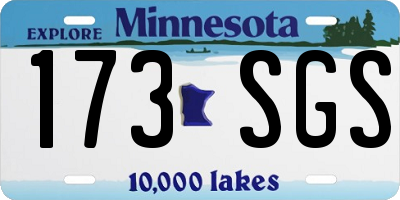 MN license plate 173SGS