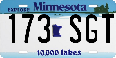 MN license plate 173SGT