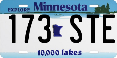 MN license plate 173STE