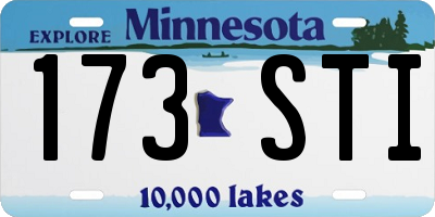 MN license plate 173STI