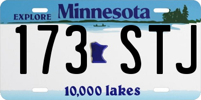 MN license plate 173STJ