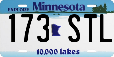 MN license plate 173STL