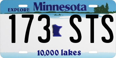 MN license plate 173STS