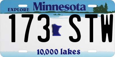 MN license plate 173STW