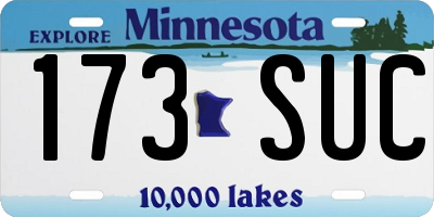 MN license plate 173SUC