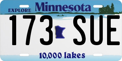 MN license plate 173SUE