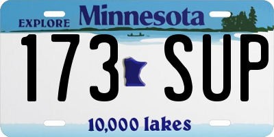 MN license plate 173SUP