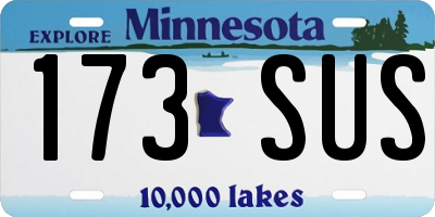 MN license plate 173SUS
