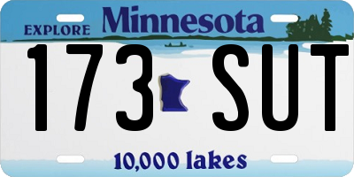MN license plate 173SUT