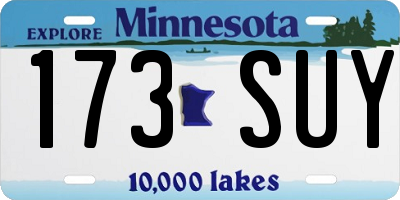 MN license plate 173SUY
