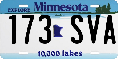 MN license plate 173SVA
