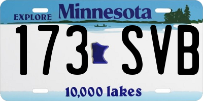 MN license plate 173SVB