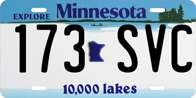 MN license plate 173SVC