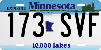 MN license plate 173SVF