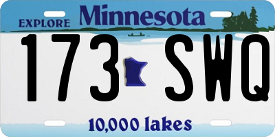 MN license plate 173SWQ