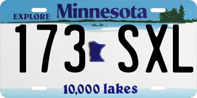 MN license plate 173SXL