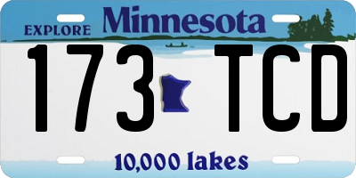 MN license plate 173TCD