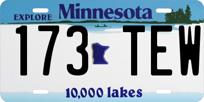 MN license plate 173TEW