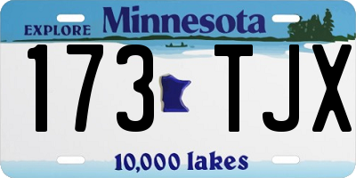MN license plate 173TJX