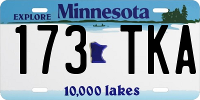 MN license plate 173TKA