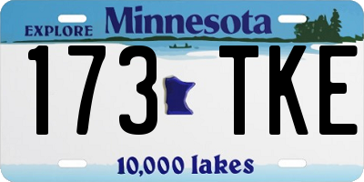 MN license plate 173TKE