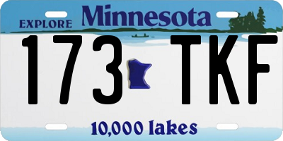 MN license plate 173TKF