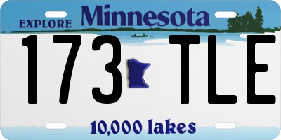 MN license plate 173TLE