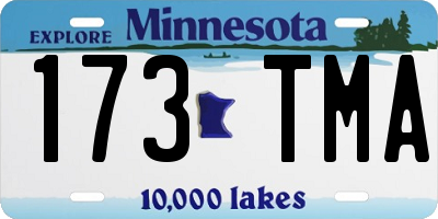 MN license plate 173TMA