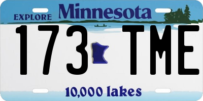 MN license plate 173TME