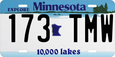 MN license plate 173TMW