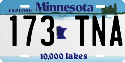 MN license plate 173TNA
