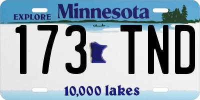 MN license plate 173TND