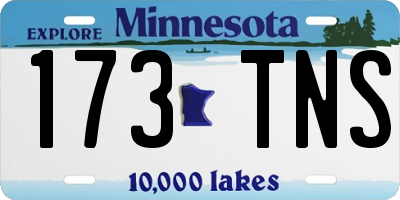 MN license plate 173TNS