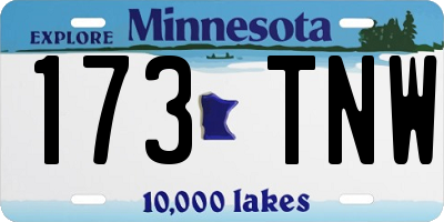 MN license plate 173TNW