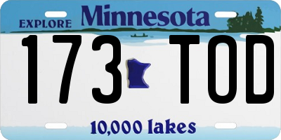 MN license plate 173TOD