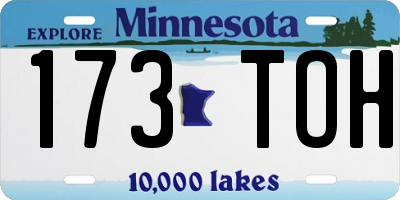 MN license plate 173TOH