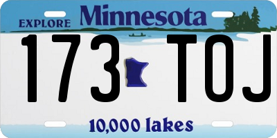 MN license plate 173TOJ
